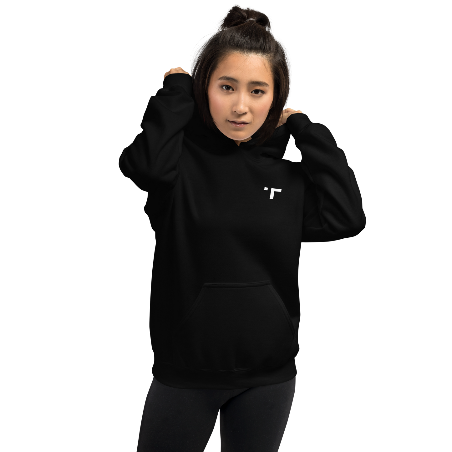 Model wearing a comfortable gym hoodie with a relaxed fit and a front pocket. Designed for warmth and ease, this hoodie is perfect for both workouts and casual wear.