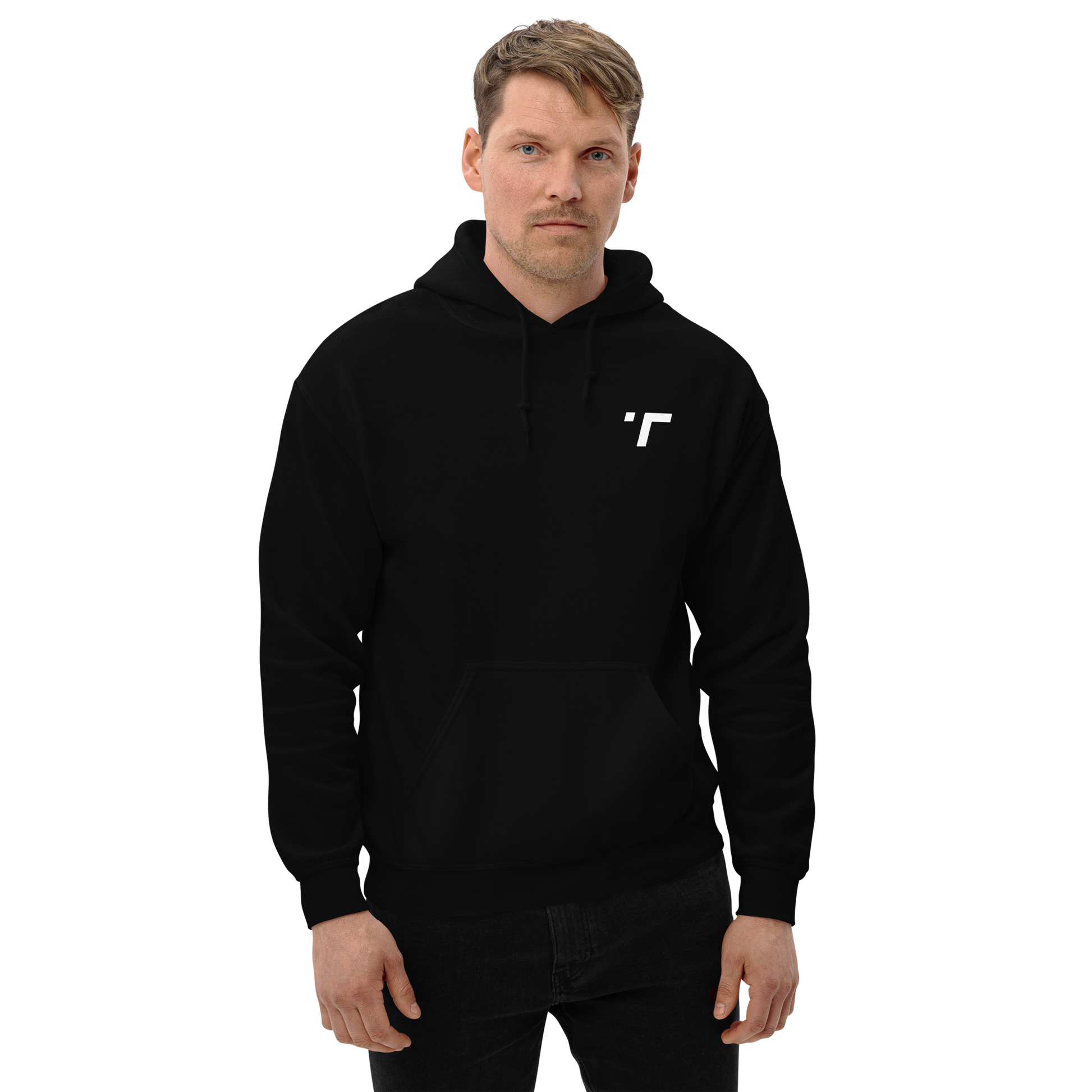 Model wearing a comfortable gym hoodie with a relaxed fit and a front pocket. Designed for warmth and ease, this hoodie is perfect for both workouts and casual wear.